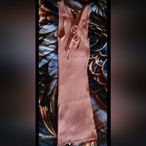 Streetwear Society Ribbed Midi Skirt - Mauve Pink